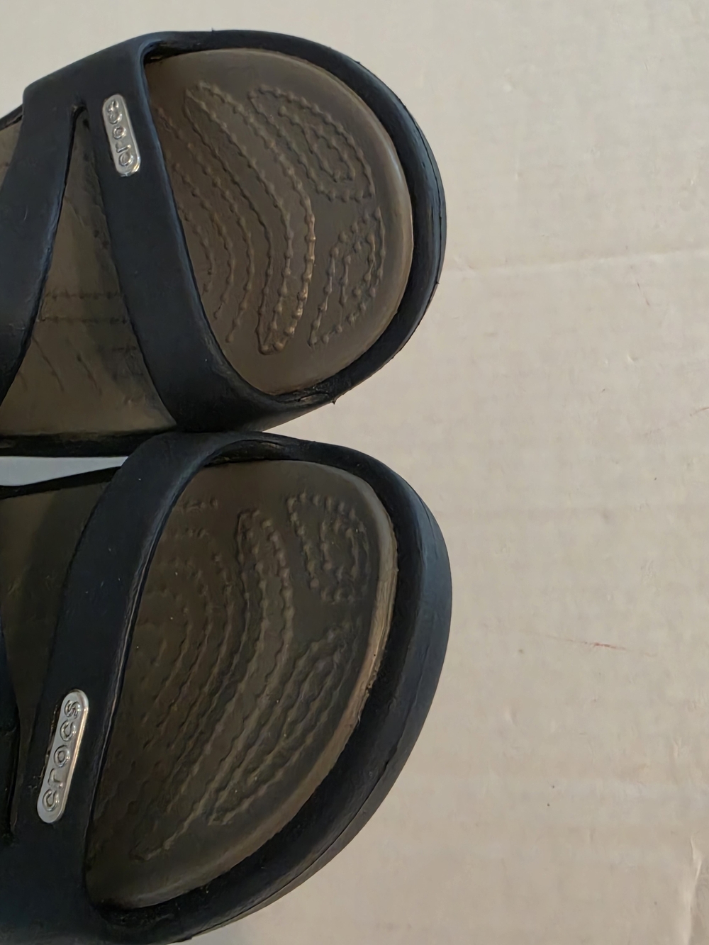 Crocs Patricia Wedge Sandals Slide On Size 9 Navy Blue - Picture 6 of 8